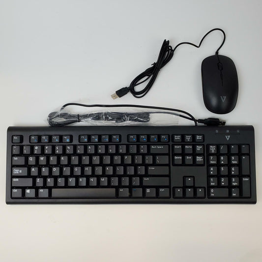 V7 Seven CKU200US Wired USB Keyboard and Mouse Combo | Grade A