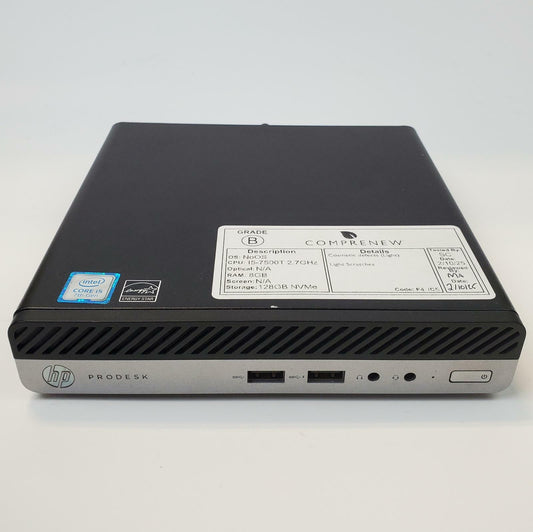 HP ProDesk 400 G3 Mini i5-7500T 8GB RAM 128GB NVMe | Grade B