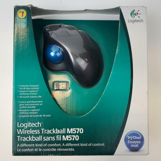 Logitech M570 USB Wireless Trackball Mouse | Grade A | 1612