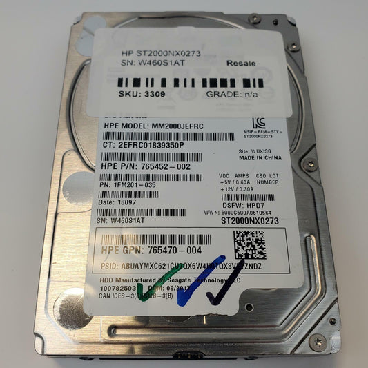 HP ST2000NX0273 2TB 2.5" SAS Internal HDD | Grade A