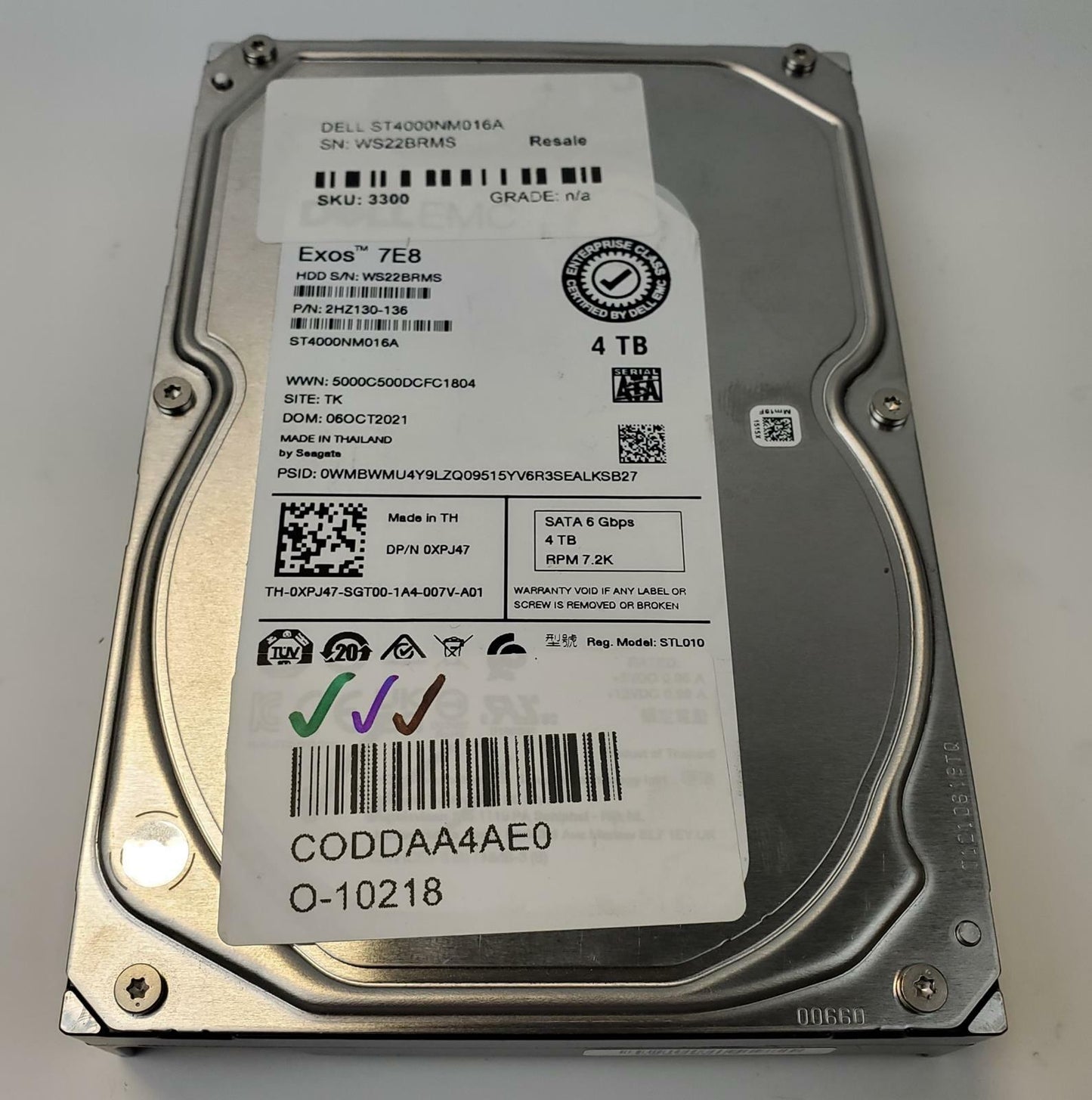 Dell ST4000NM016A 4TB 3.5" SATA Internal HDD | Grade A