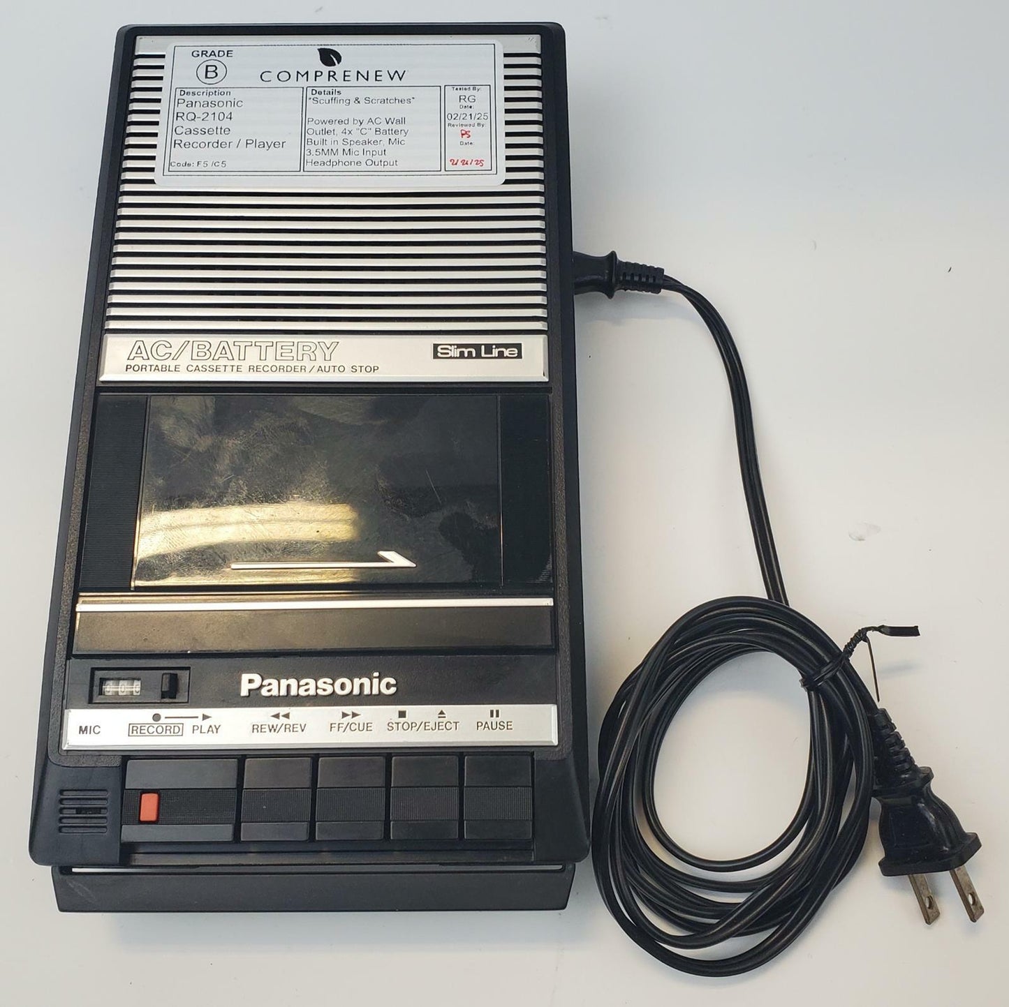Panasonic RQ-2104 Cassette Recorder/Player | Grade B