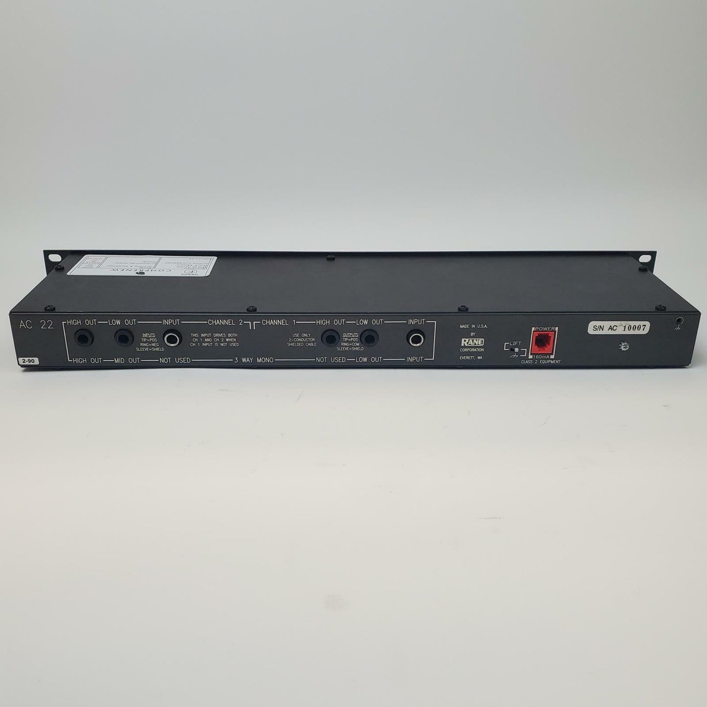Rane AC 22 Rack Mount Active Crossover | Grade F