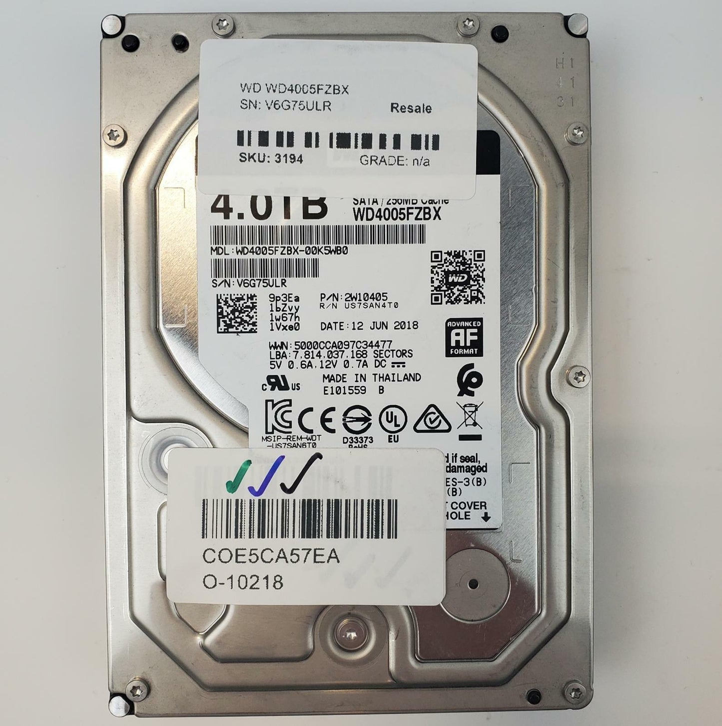 Western Digital WD4005FZBX 4TB 3.5" SATA Internal HDD | Grade A