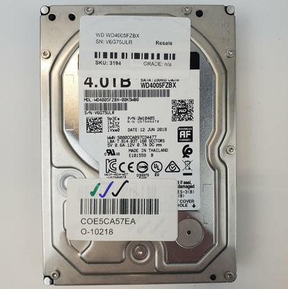 Western Digital WD4005FZBX 4TB 3.5" SATA Internal HDD | Grade A