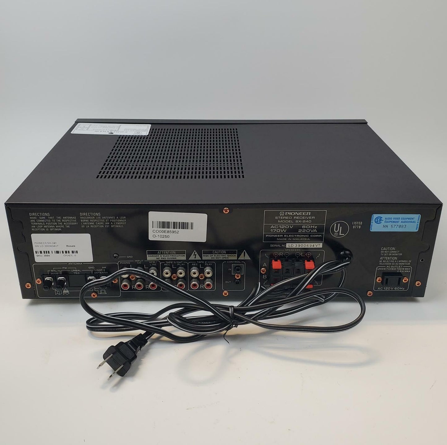 Pioneer SX-240 Stereo Receiver | Grade B