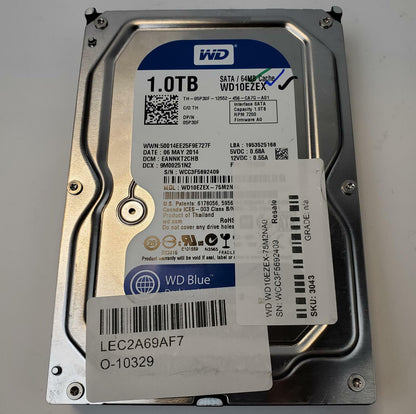 Western Digital WD10EZEX-75M2NA0 1TB 3.5" SATA Internal HDD | Grade A