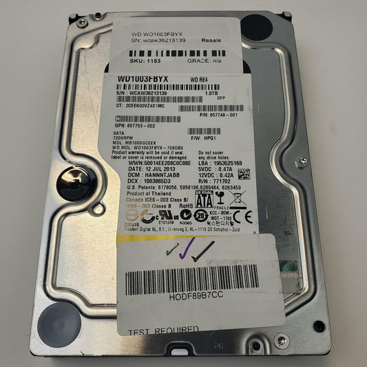 Western Digital WD1003FBYX 1TB 3.5" SATA Internal HDD | Grade A