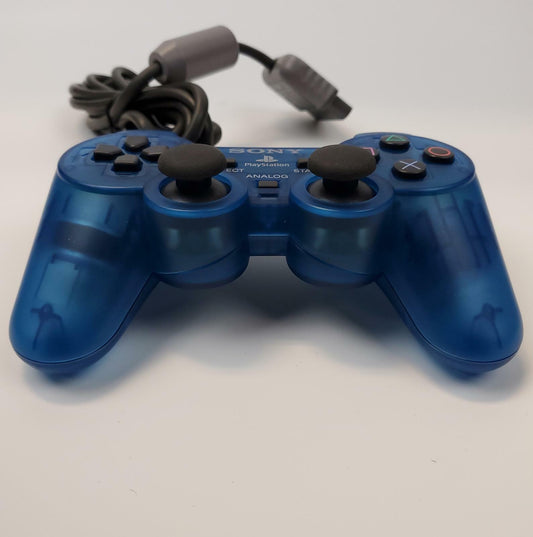 Sony PlayStation 1 SCPH-1200 DualShock Analog Clear Blue Controller | Grade A
