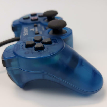 Sony PlayStation 1 SCPH-1200 DualShock Analog Clear Blue Controller | Grade A