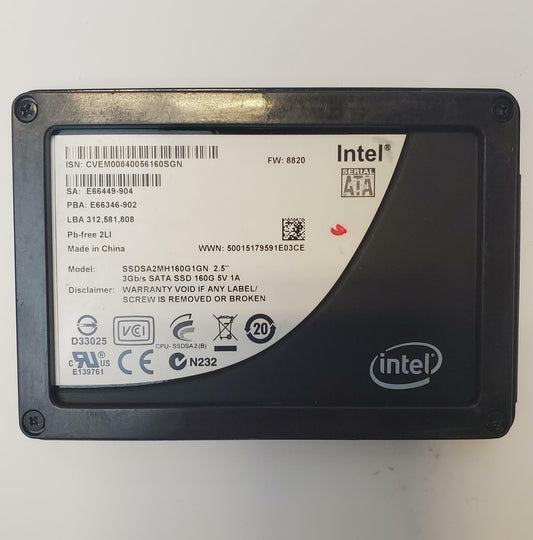 Intel SSDSA2MH160G1GN 160GB 2.5" SATA Internal SSD | Grade A
