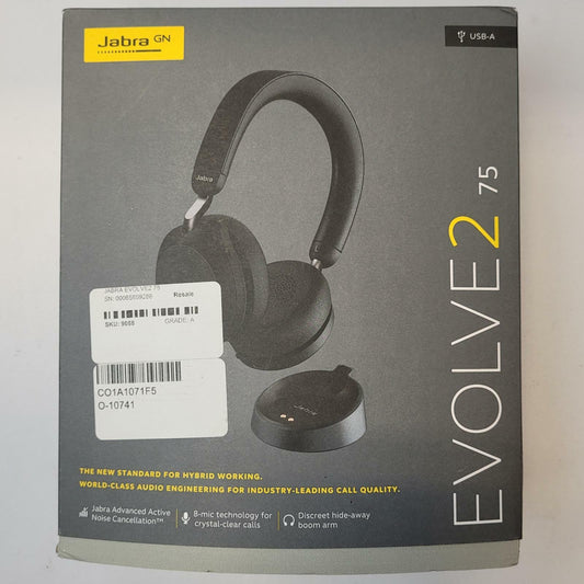 Jabra Evolve2 75 Bluetooth Wireless Headset Bundle | Grade A