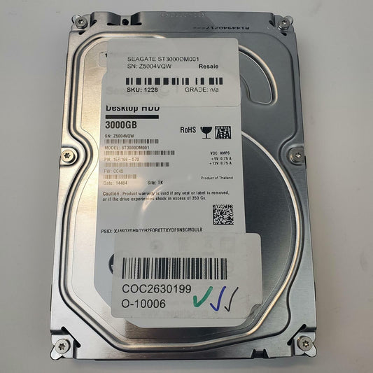 Seagate ST3000DM001 3TB 3.5" SATA Internal HDD | Grade A