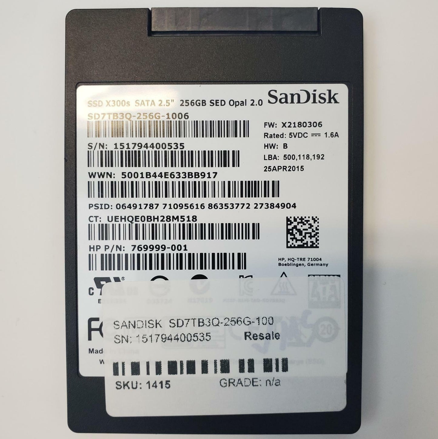 SanDisk SD7TB3Q-256G-1006 256GB 2.5" SATA Internal SSD | Grade A | 9392