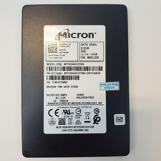 Micron MTFDDAK512TBN 512GB 2.5" SATA Internal SSD | Grade A | 9543