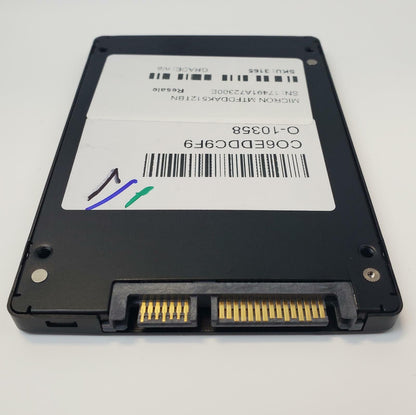 Micron MTFDDAK512TBN 512GB 2.5" SATA Internal SSD | Grade A | 9543