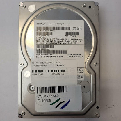 HITACHI HUA722020ALA331 2TB 3.5" SATA Internal HDD | Grade B
