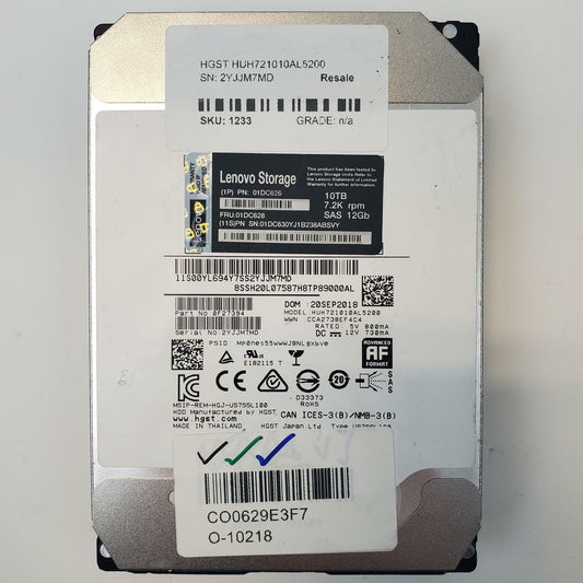 HGST HUH721010AL5200 10TB 3.5" SAS Internal HDD | Grade A | 9914