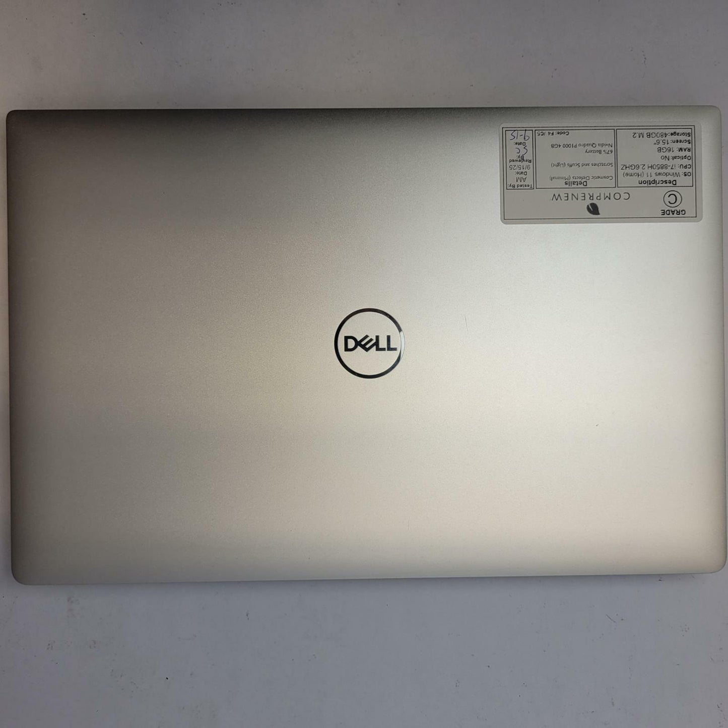 DELL PRECISION 5530 Win 11 Home I7-8850H 16GB RAM 480GB M.2 4GB GPU | Grade C