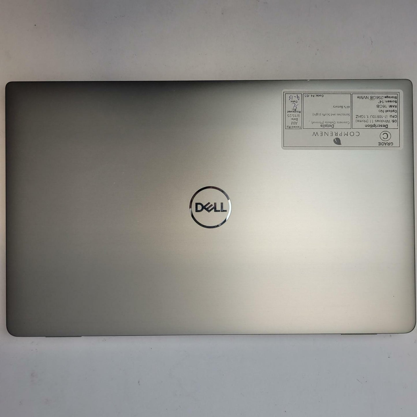 DELL LATITUDE 9510 Win 11 Home i7-10810U 16GB RAM 256GB NVME | Grade C | 10026
