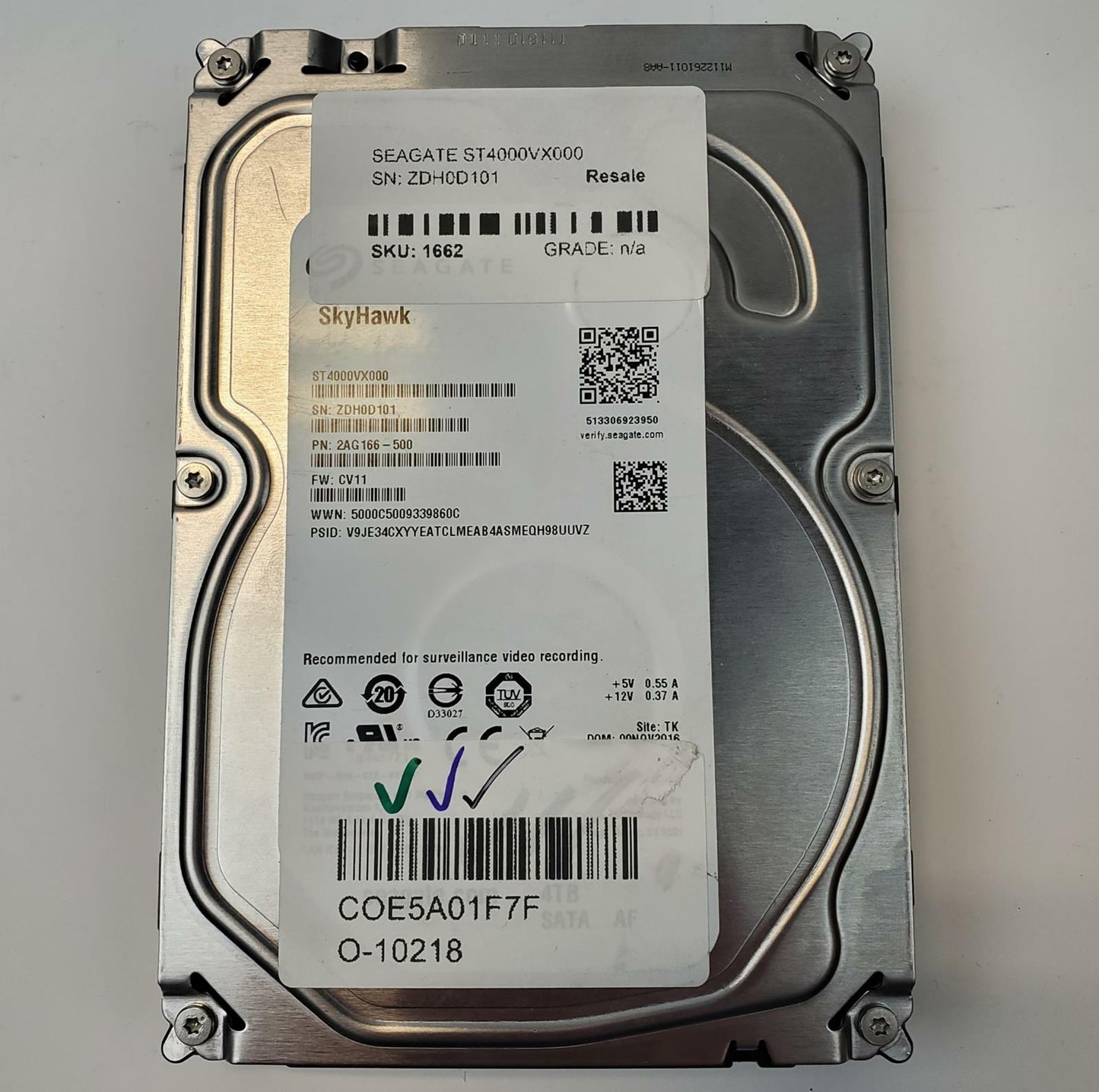 Seagate ST4000VX000 4TB 3.5" SAS Internal HDD | Grade A