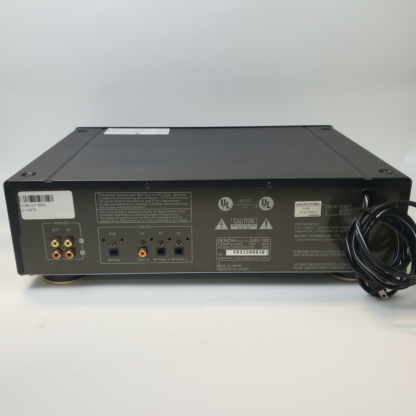 DENON DMD-1000 | MiniDisc Recorder / Player | Grade F