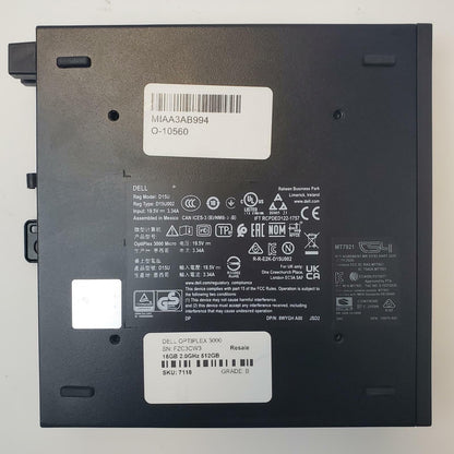 DELL OPTIPLEX 3000 Win 11 Home I5-12500T 16GB RAM 512GB NVME | Grade B | 7118
