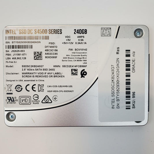 Intel SSDSC2KB240G7 240GB 2.5" SATA Internal SSD | Grade A | 7840