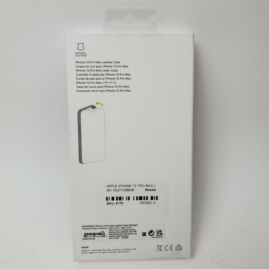 Apple iPhone 13 Pro Max MM1R3ZM/A MagSafe Leather Case (Midnight) | Grade A
