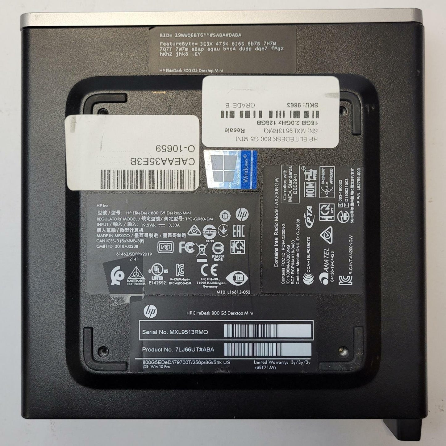 HP ELITEDESK 800 G5 MINI Windows 11 Home I7-9700T 16GB RAM 128GB NVME | Grade B