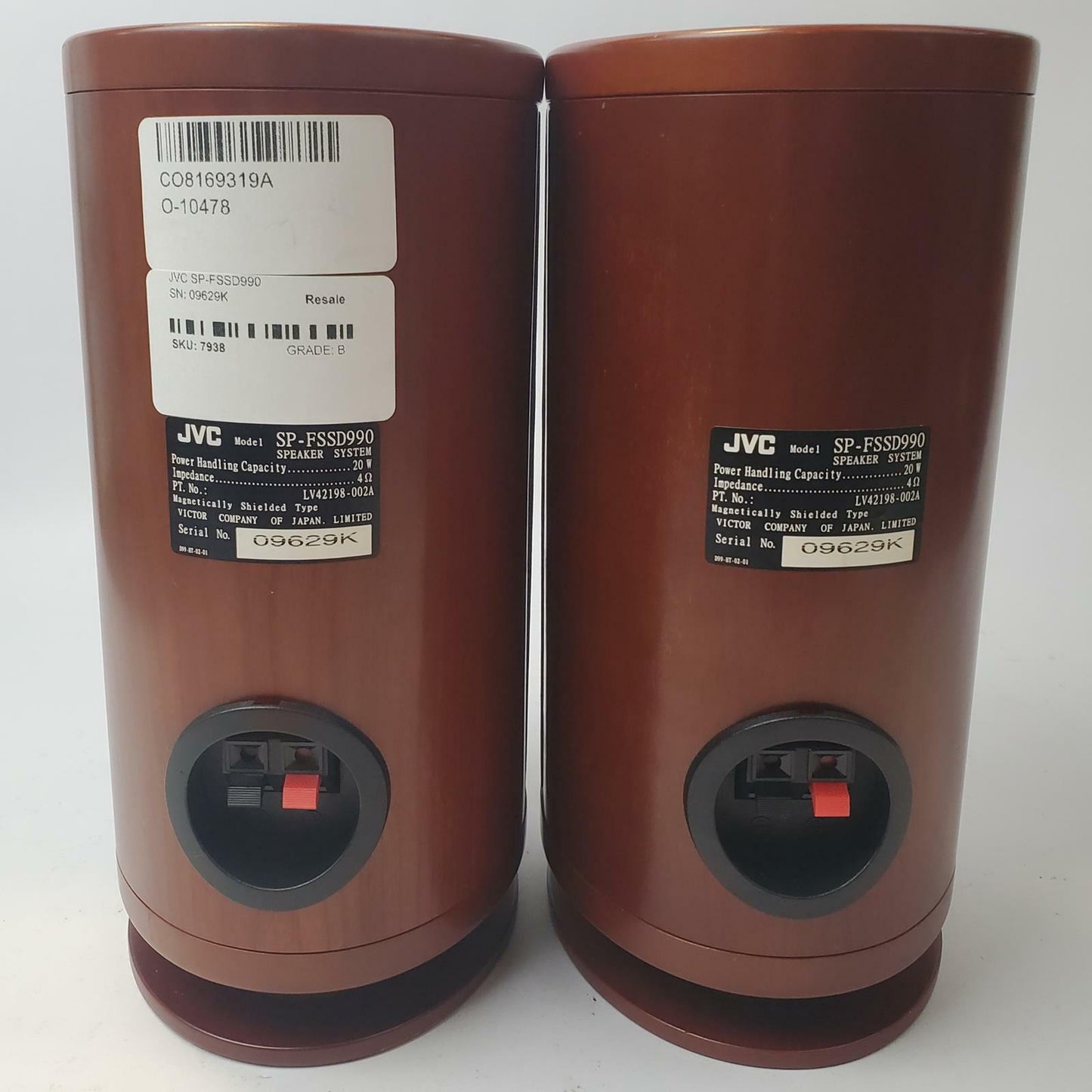 JVC SP-FSSD990 Stereo Speaker Pair | Grade B