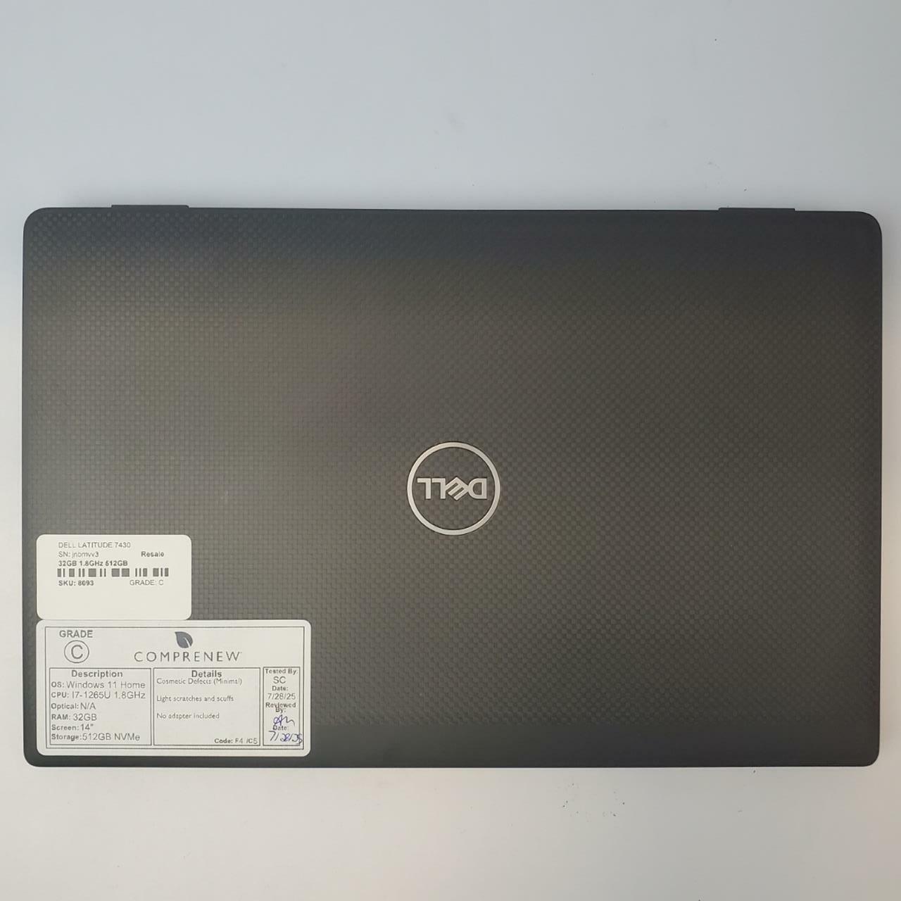 DELL LATITUDE 7430 Win 11 Home I7-1265U 32GB RAM 512GB NVME | Grade C | 8093
