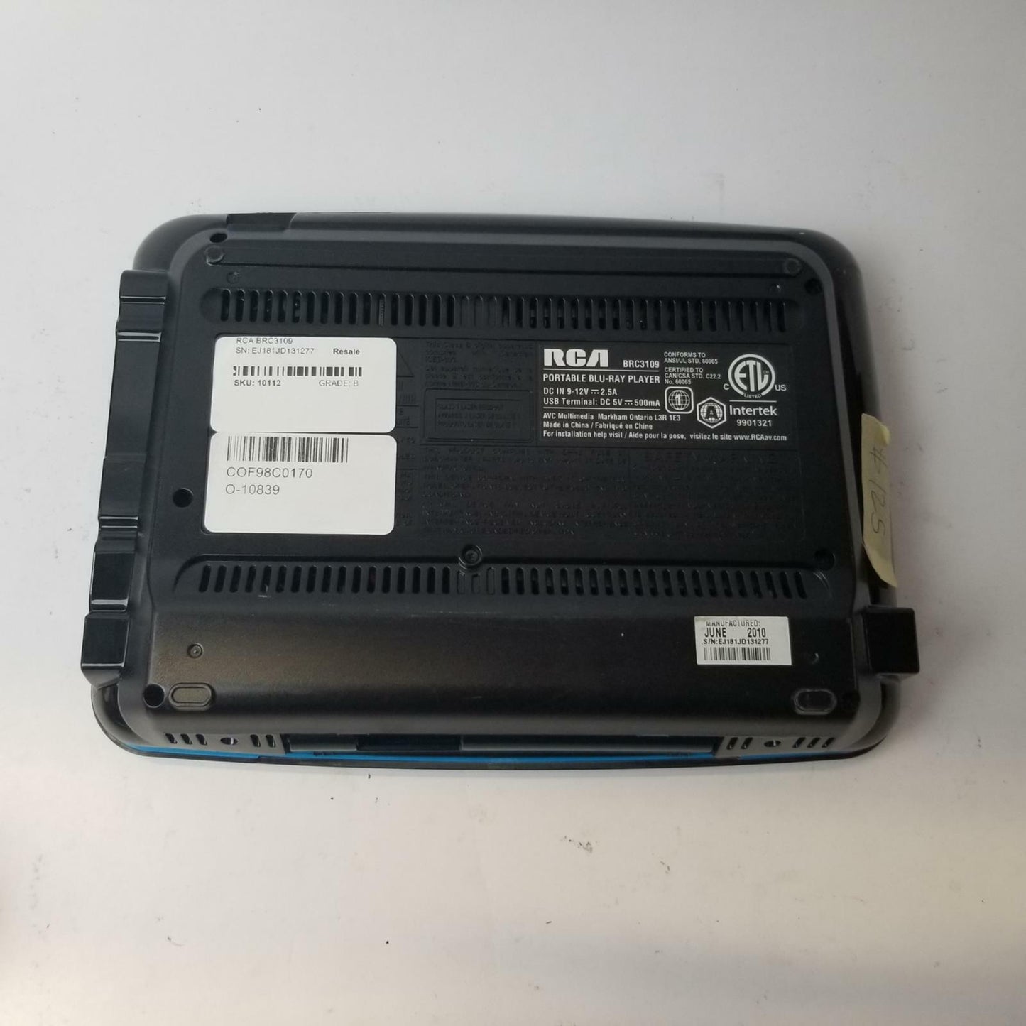 RCA BRC3109 Portable 10" Blu-Ray DVD Player | Grade B