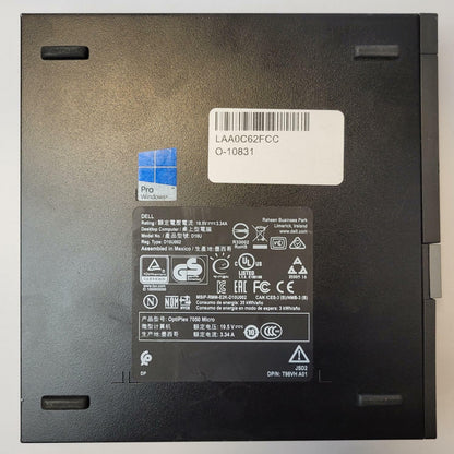 DELL OPTIPLEX 7050 No OS I7-7700T 16GB RAM 256GB 2.5" SSD | Grade B