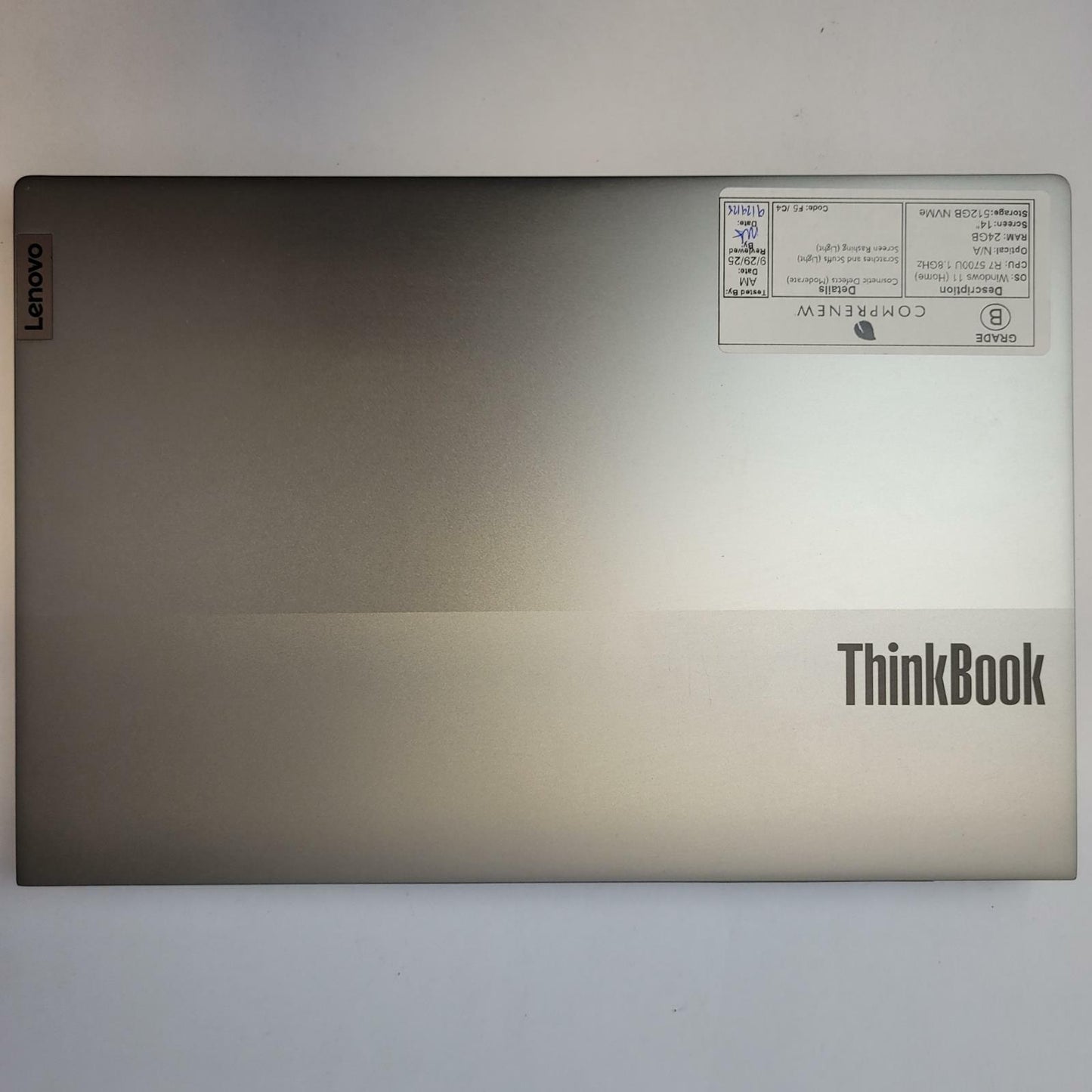 LENOVO THINKBOOK 14 G3 Win 11 Home Ryzen 7 5700U 24GB RAM 512GB NVME | Grade B