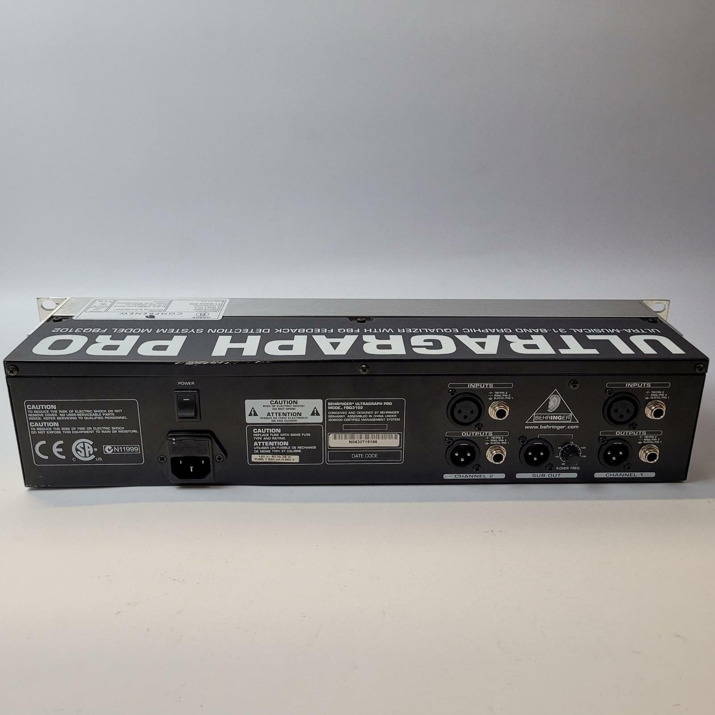 BEHRINGER FBQ3102 2-Channel 31-Band EQ | Grade B
