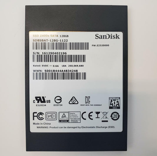 SanDisk SD8SBAT-128G-1122 128GB 2.5" SATA Internal SSD | Grade A | 10312