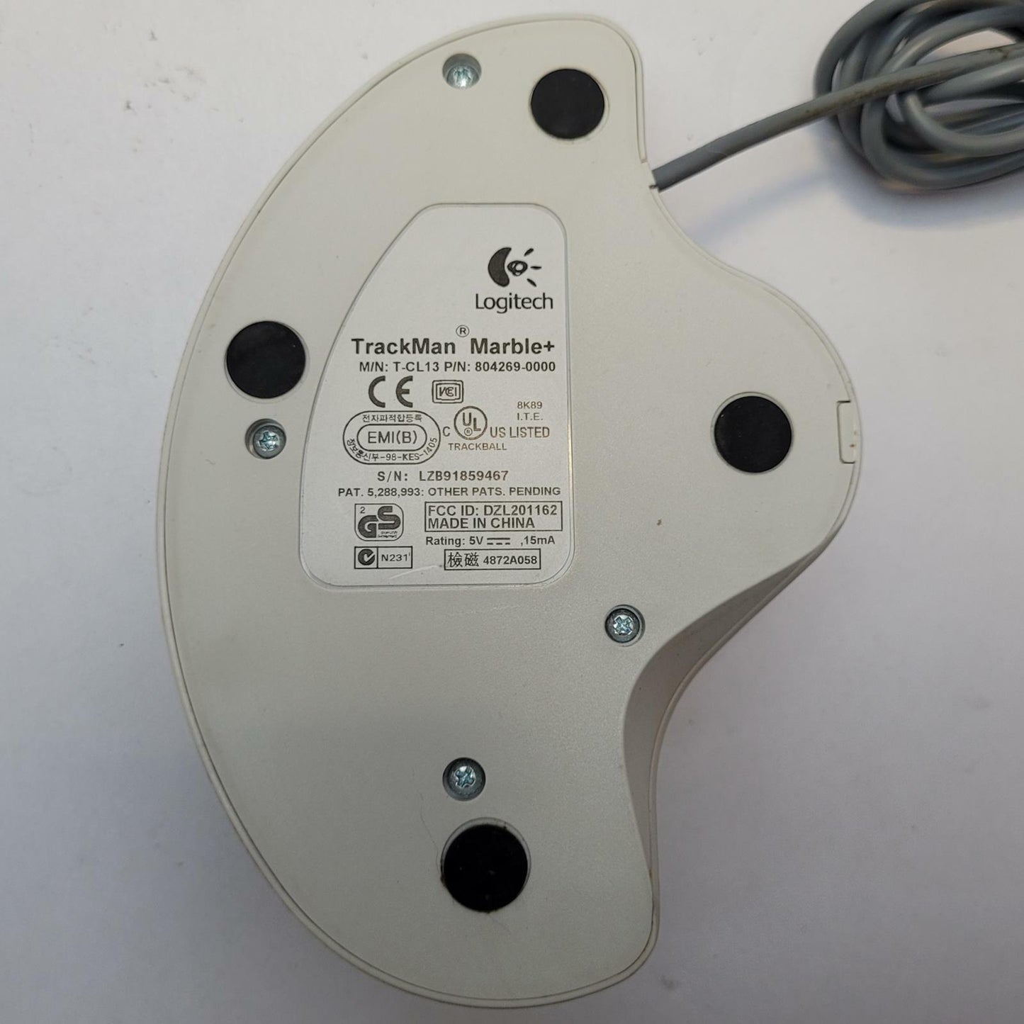 LOGITECH TRACKMAN T-CL13 MARBLE+ PS/2 Wired Trackball Mouse | Grade A