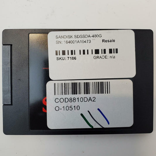 SANDISK SDSSDA-480G 480GB 2.5" SATA Internal SSD | Grade A