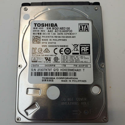 TOSHIBA MQ01ABD100 1TB 2.5" SATA Internal HDD | Grade A