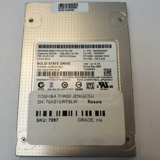 TOSHIBA THNSFJ256GCSU 256GB 2.5" SATA Internal SSD | Grade A