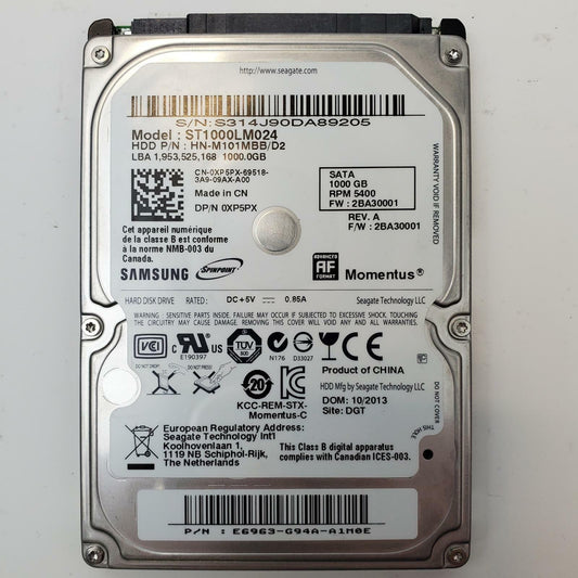 Seagate ST1000LM024 1TB 2.5" SATA Internal HDD | Grade A