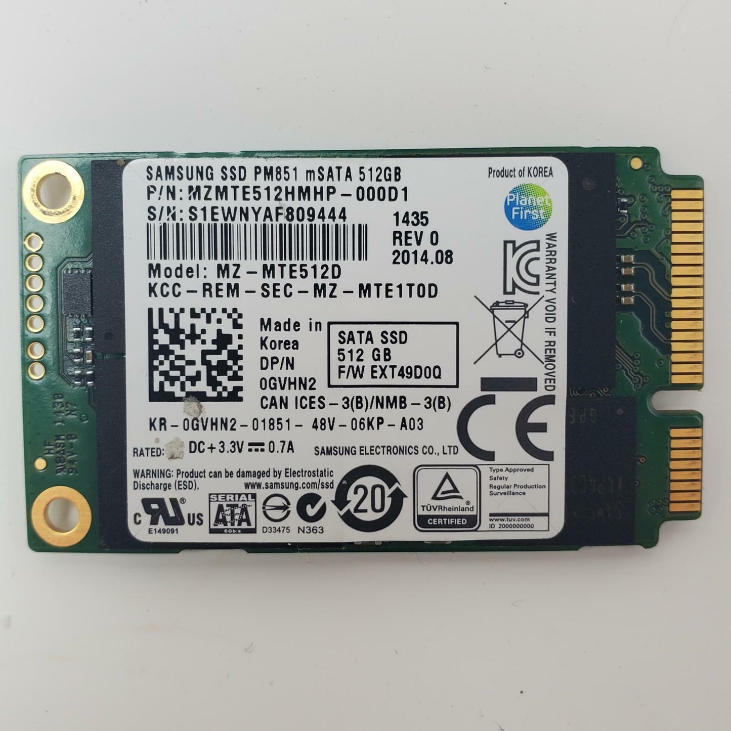 SAMSUNG MZ-MTE512D 512GB mSATA Internal SSD | Grade A