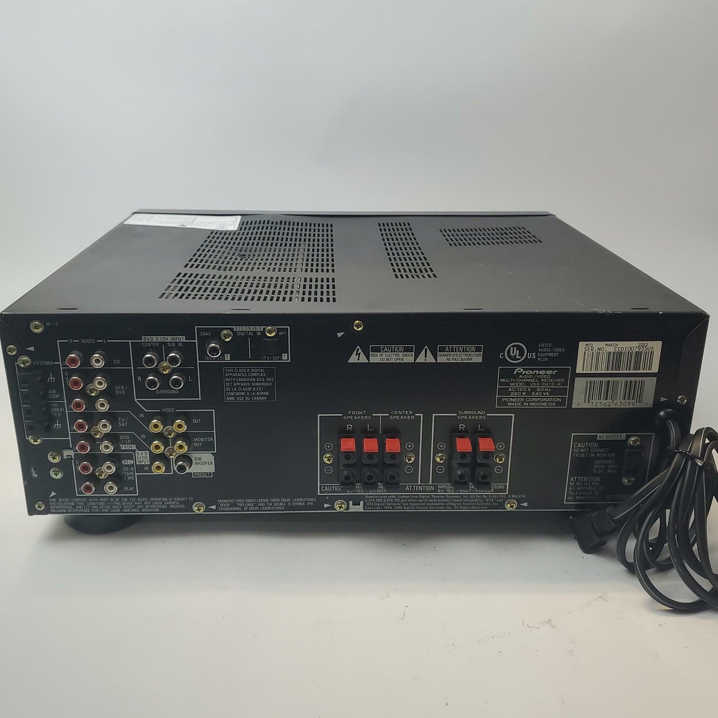 PIONEER VSX-D412-K 5.1 AV Surround Receiver | Grade B