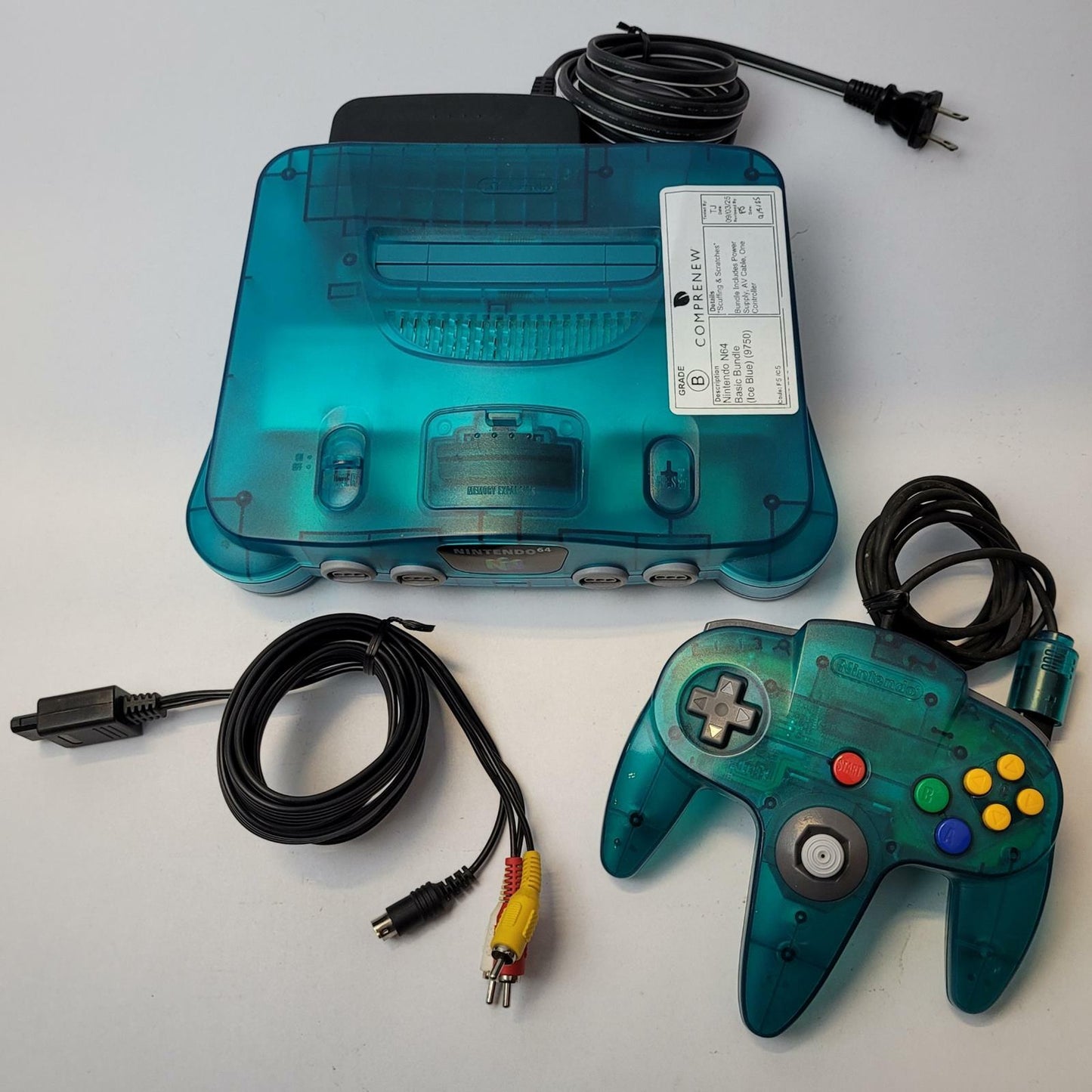 Nintendo 64 NUS-001 Video Game Console Basic Bundle (Ice Blue) | Grade B