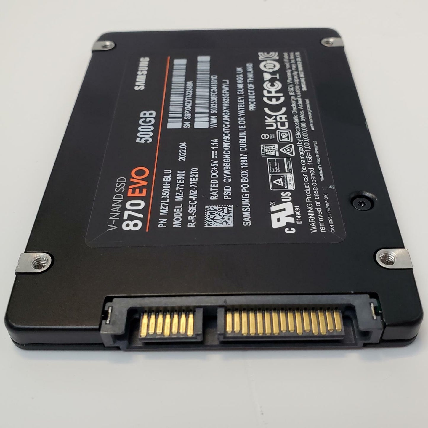 SAMSUNG 870 EVO MZ-77E500 500GB 2.5" SATA Internal SSD | Grade A