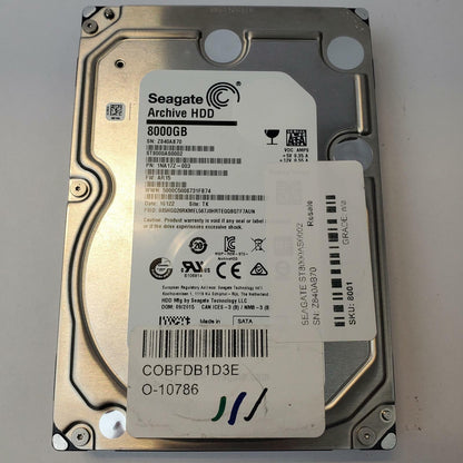 SEAGATE ST8000AS0002 8TB 3.5" SATA Internal HDD | Grade A