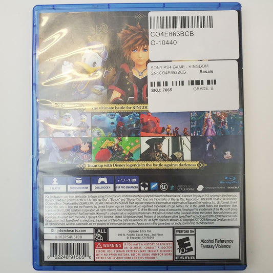 PlayStation 4 Game: Kingdom Hearts III | Grade B