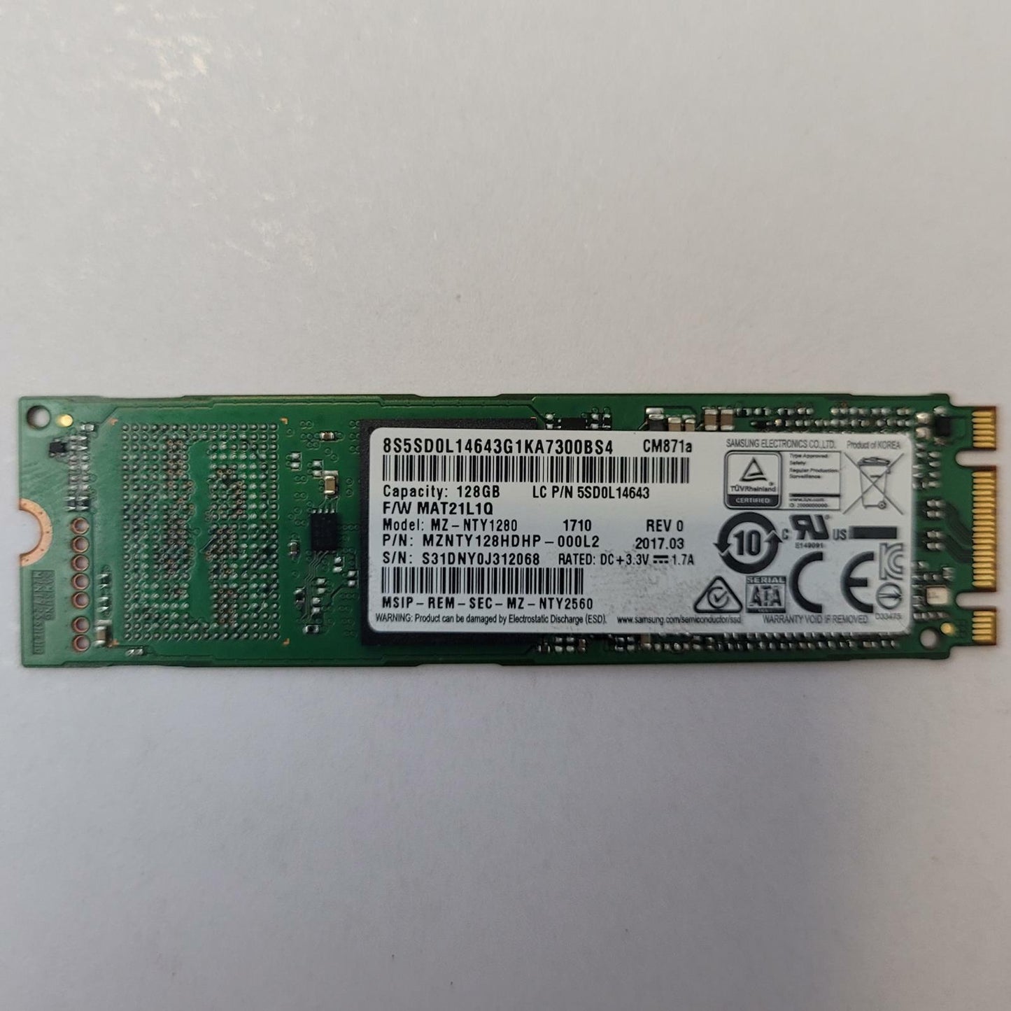 SAMSUNG MZ-NTY1280 128GB 2280 M.2 Internal SSD | Grade A