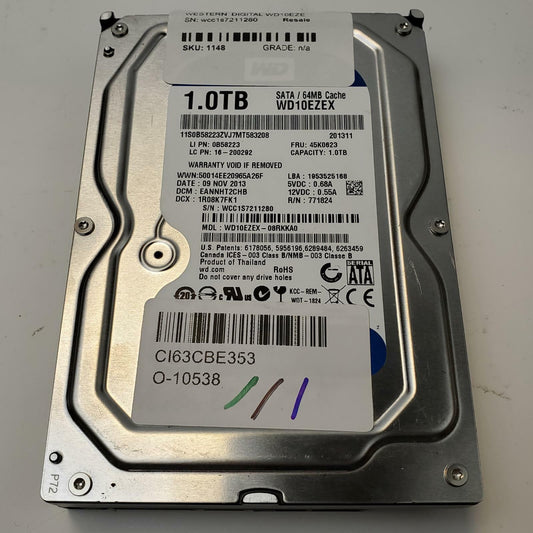 Western Digital WD10EZEX 1TB 3.5" SATA Internal HDD | Grade A | 10056